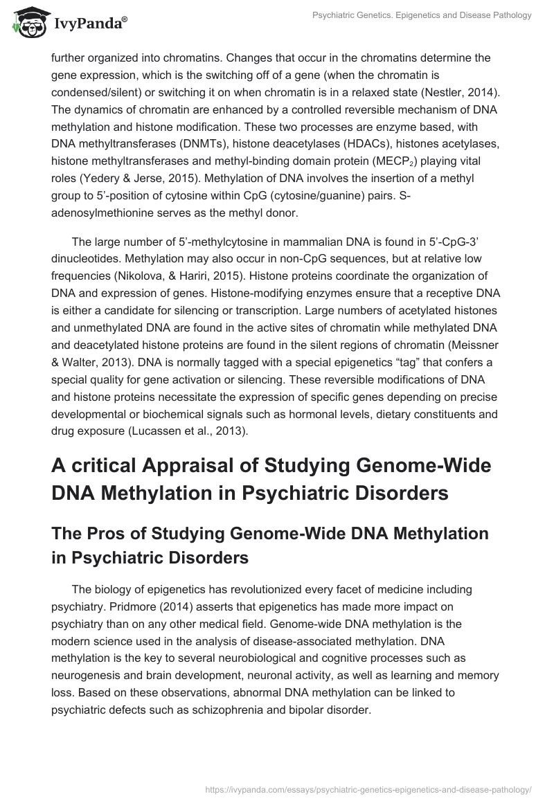 Psychiatric Genetics. Epigenetics and Disease Pathology. Page 2