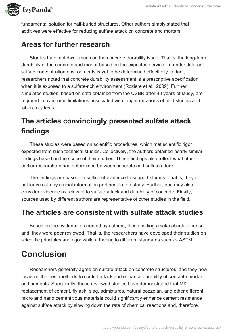 Sulfate Attack: Durability of Concrete Structures. Page 5