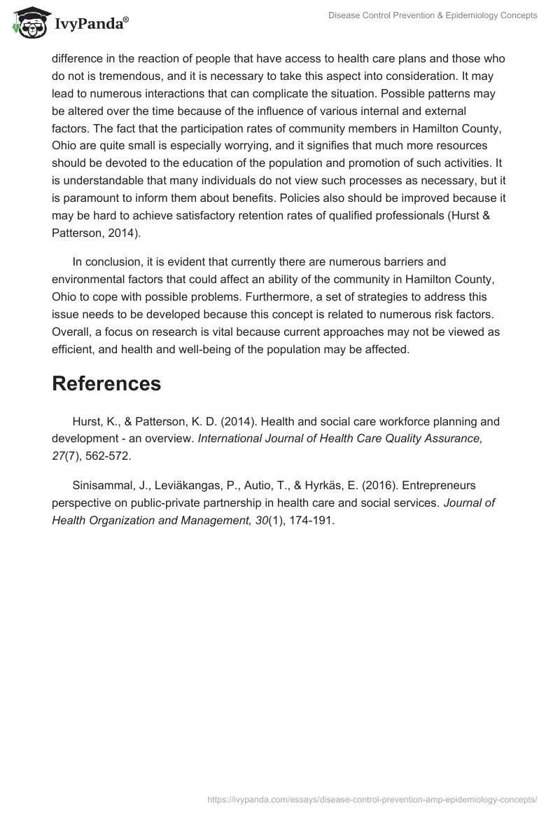 Disease Control Prevention & Epidemiology Concepts. Page 2