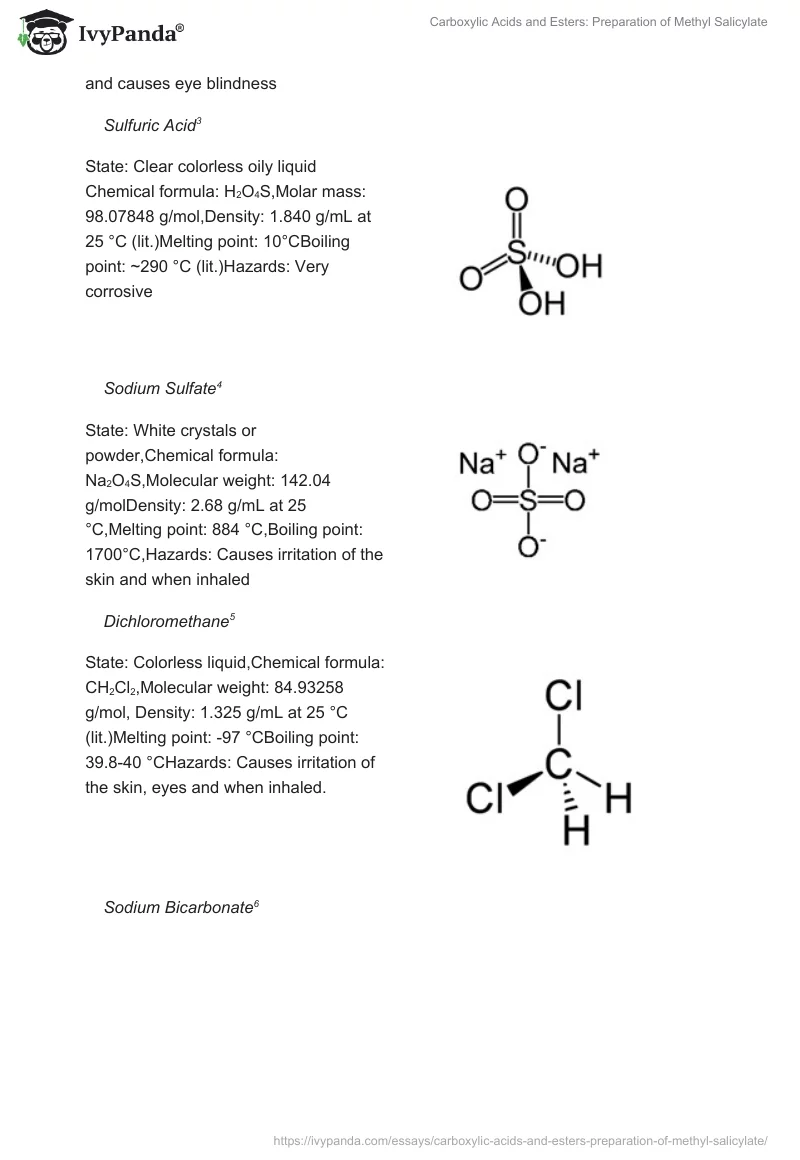 Carboxylic Acids and Esters: Preparation of Methyl Salicylate. Page 3