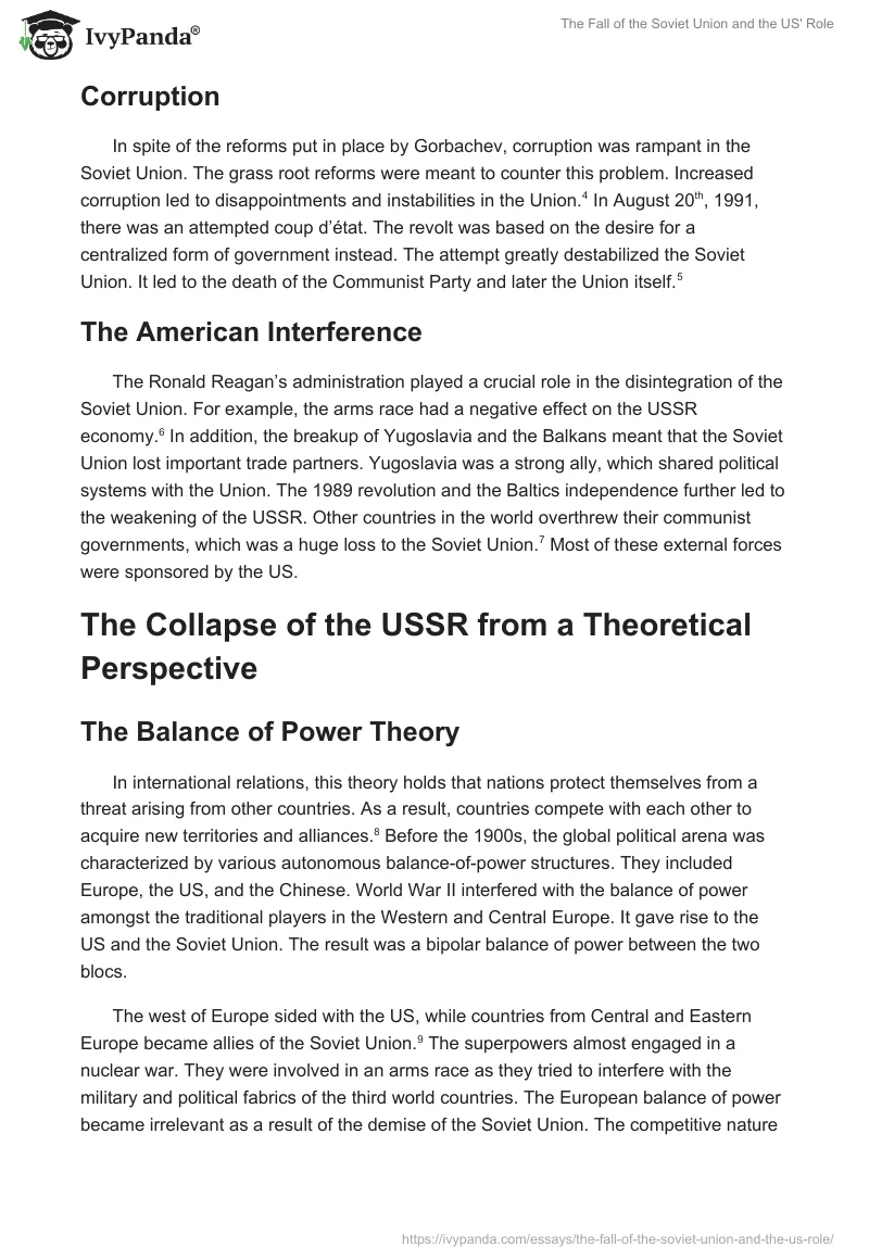 The Fall of the Soviet Union and the US' Role. Page 2