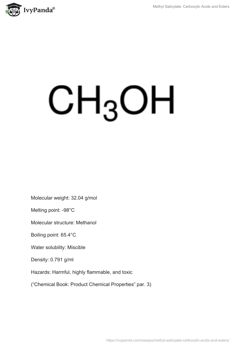 Methyl Salicylate: Carboxylic Acids and Esters. Page 3