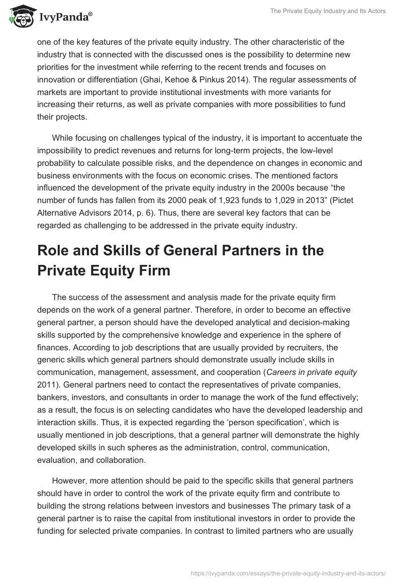 The Private Equity Industry and Its Actors. Page 2