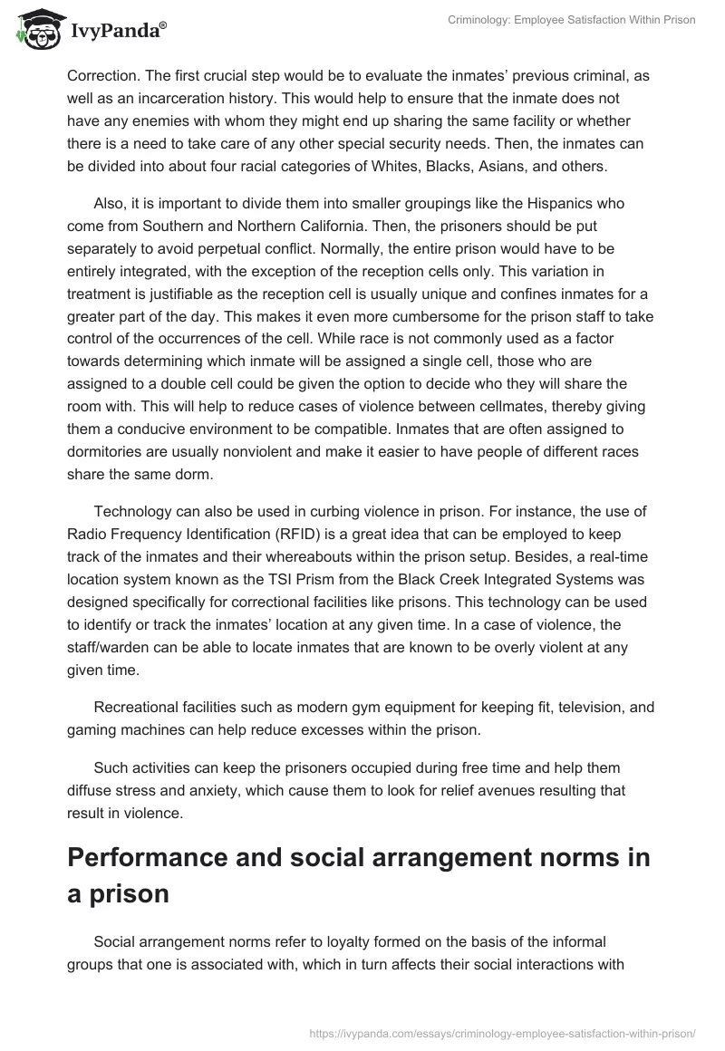 Criminology: Employee Satisfaction Within Prison. Page 4