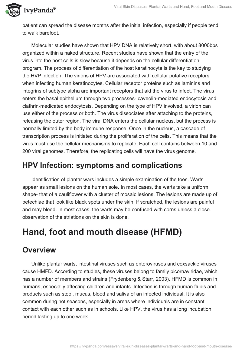 Viral Skin Diseases: Plantar Warts and Hand, Foot and Mouth Disease. Page 3