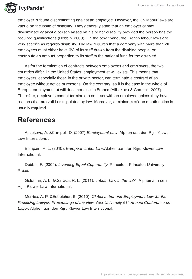 American and French Labour Laws. Page 2