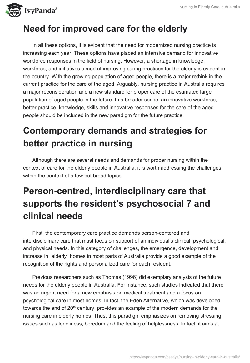 Nursing in Elderly Care in Australia. Page 2