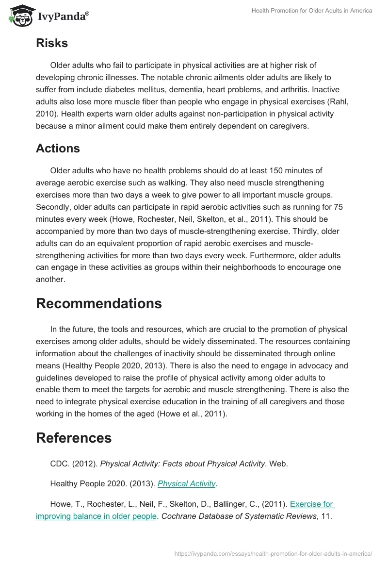 Health Promotion for Older Adults in America. Page 3
