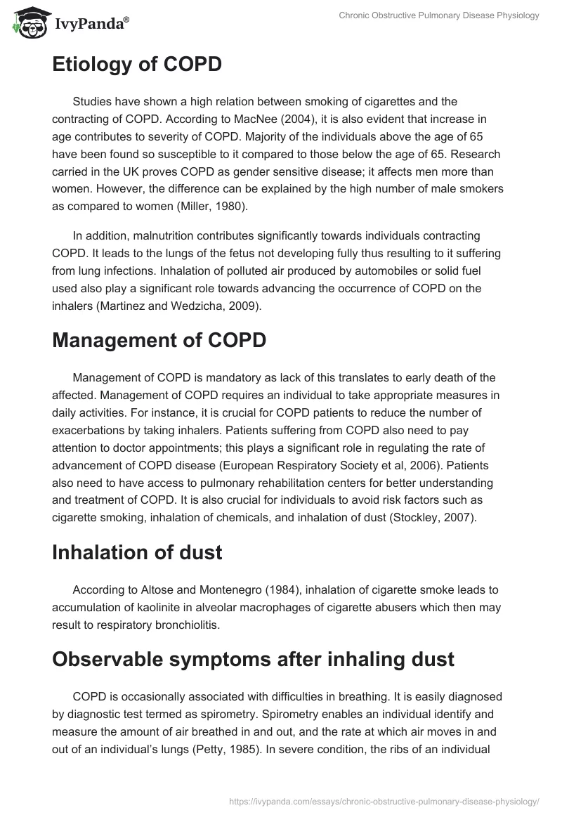 Chronic Obstructive Pulmonary Disease Physiology. Page 2