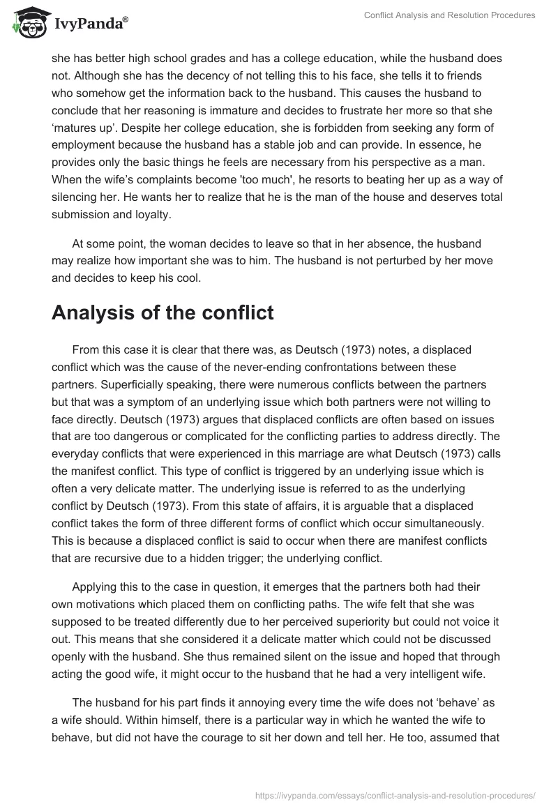 Conflict Analysis and Resolution Procedures. Page 2