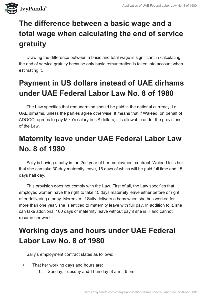 Application of UAE Federal Labor Law No. 8 of 1980. Page 3