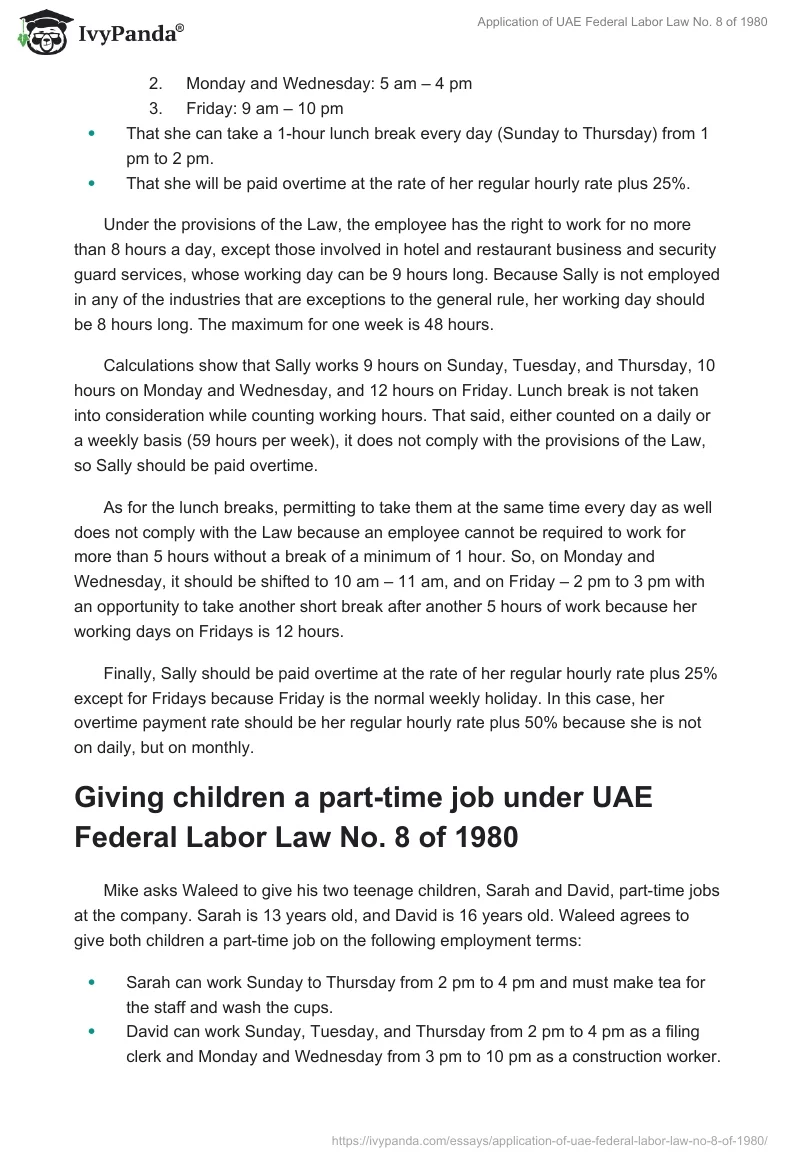 Application of UAE Federal Labor Law No. 8 of 1980. Page 4