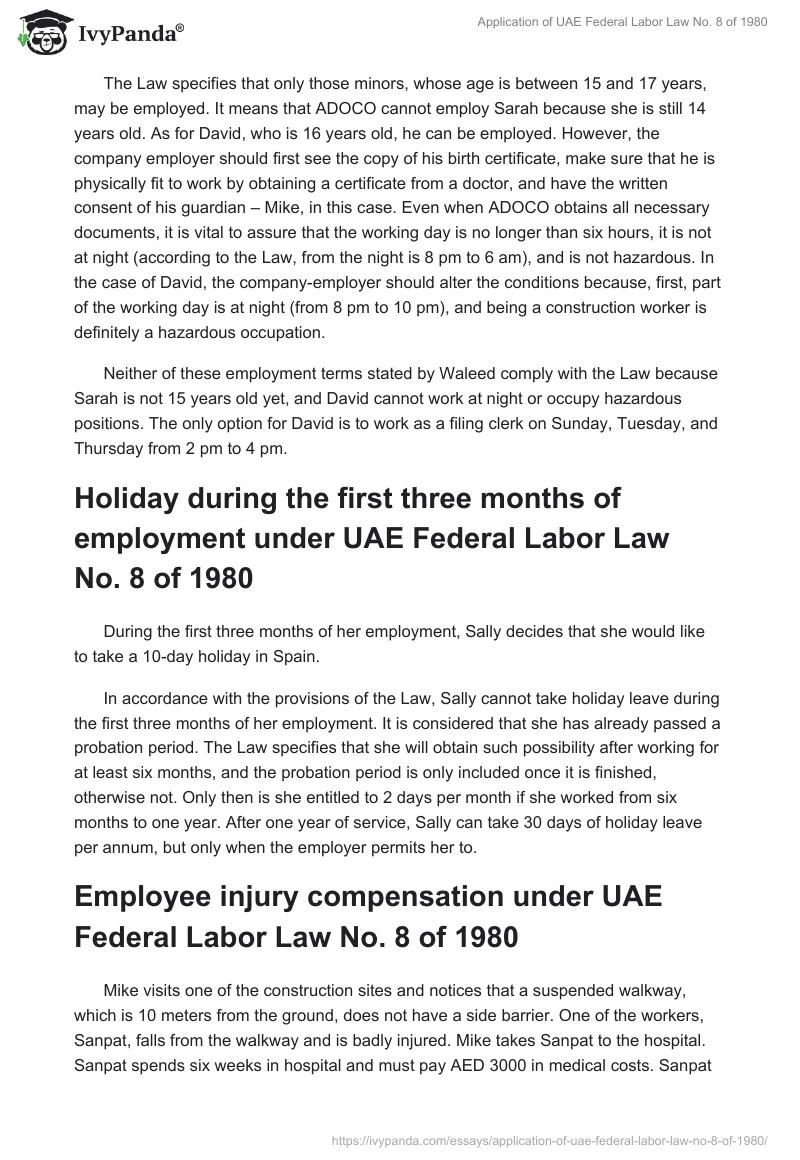 Application of UAE Federal Labor Law No. 8 of 1980. Page 5
