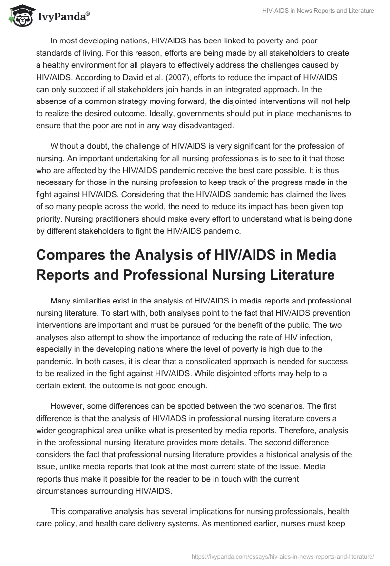 HIV-AIDS in News Reports and Literature. Page 4