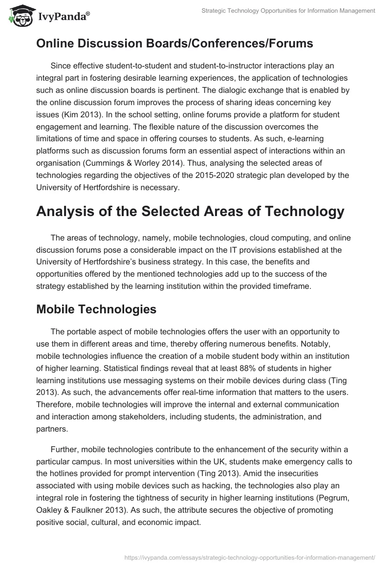 Strategic Technology Opportunities for Information Management. Page 3