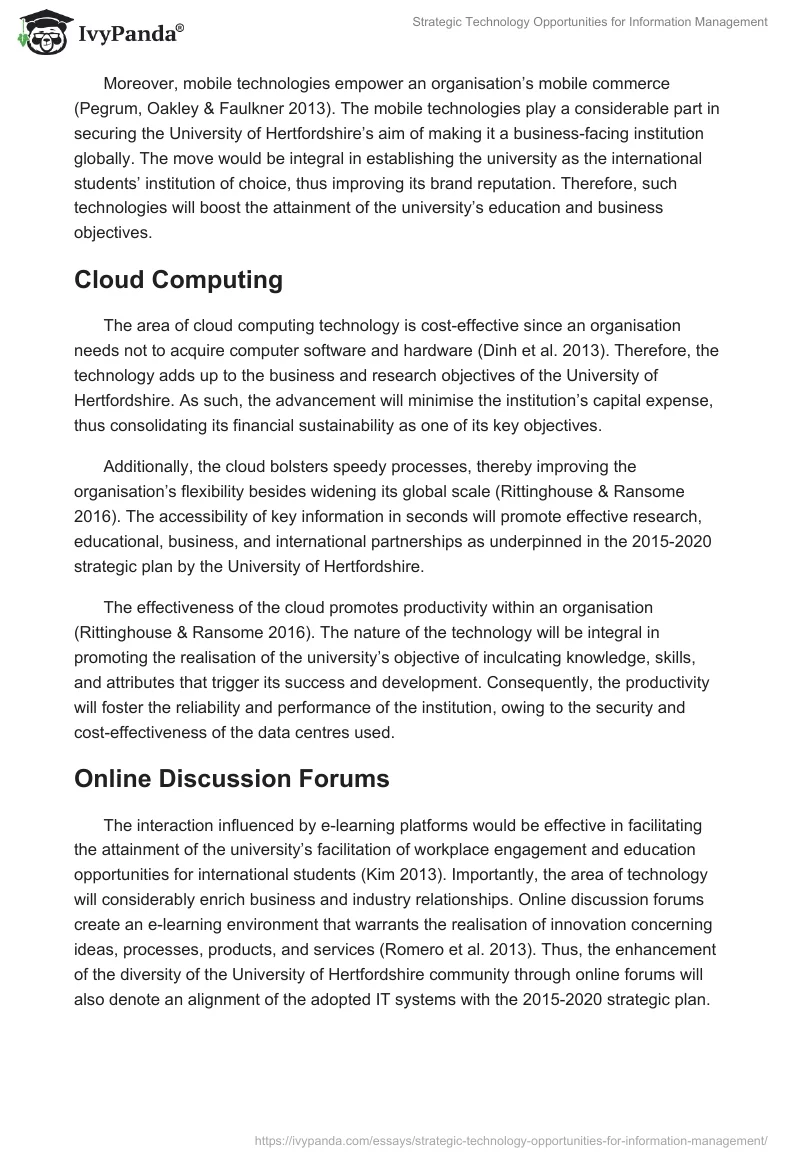 Strategic Technology Opportunities for Information Management. Page 4