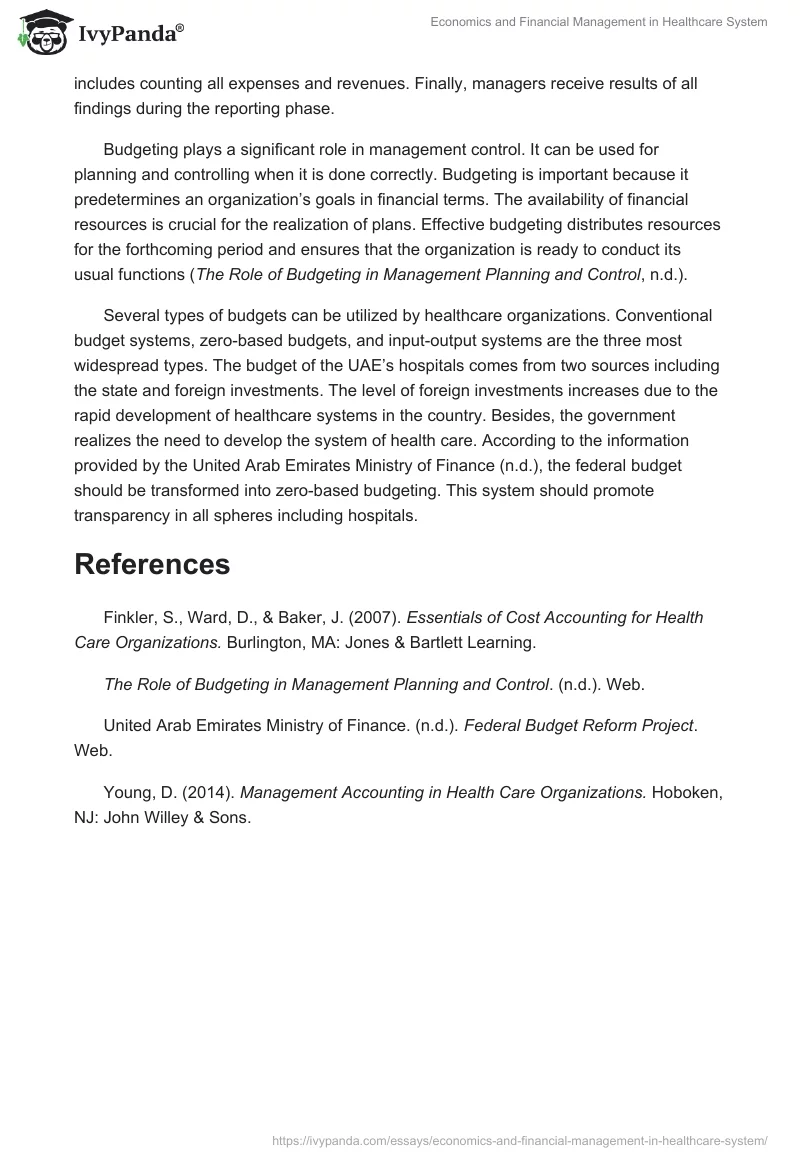 Economics and Financial Management in Healthcare System. Page 2