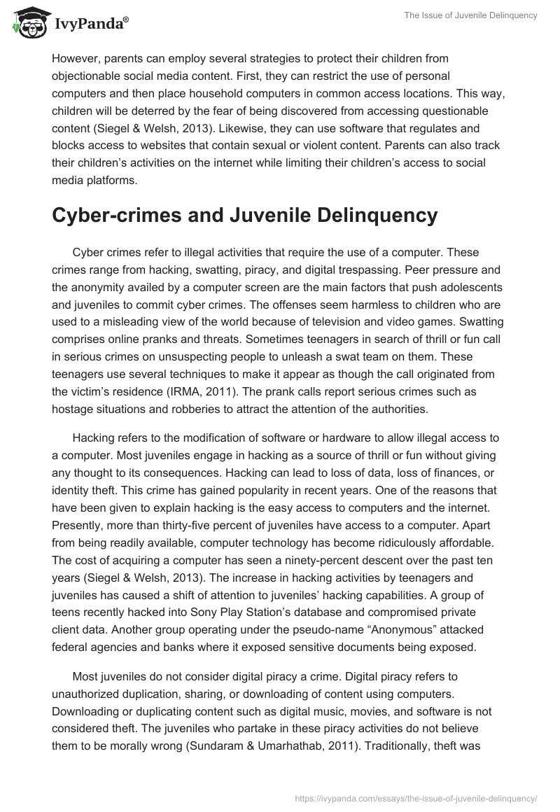 The Issue of Juvenile Delinquency. Page 5