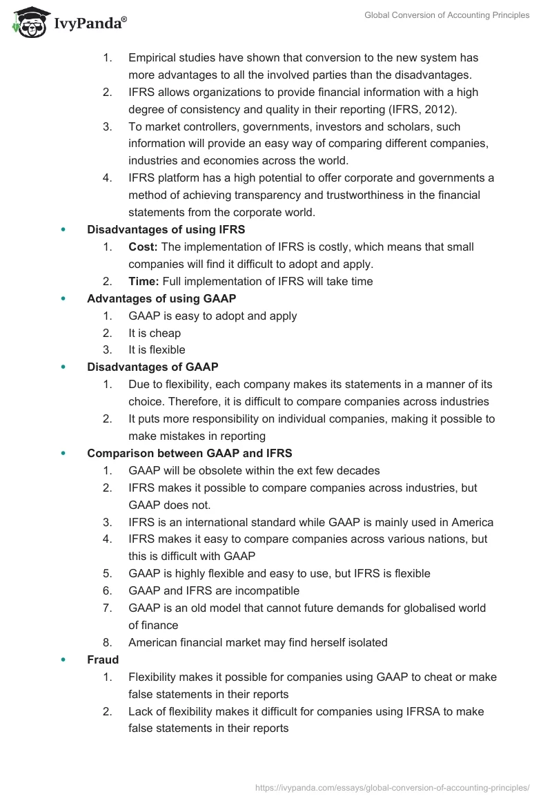 Global Conversion of Accounting Principles. Page 2