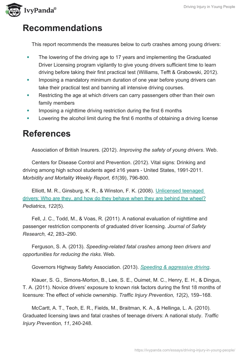 Driving Injury in Young People. Page 4