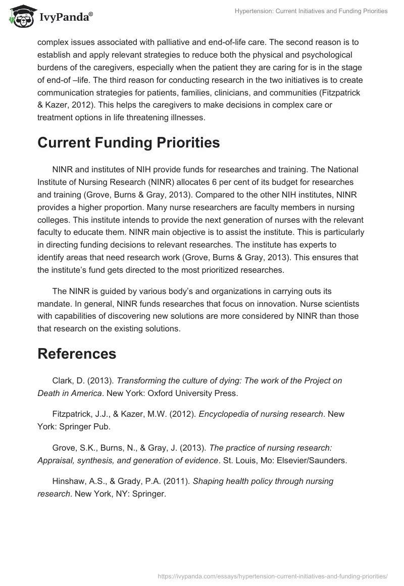 Hypertension: Current Initiatives and Funding Priorities. Page 2