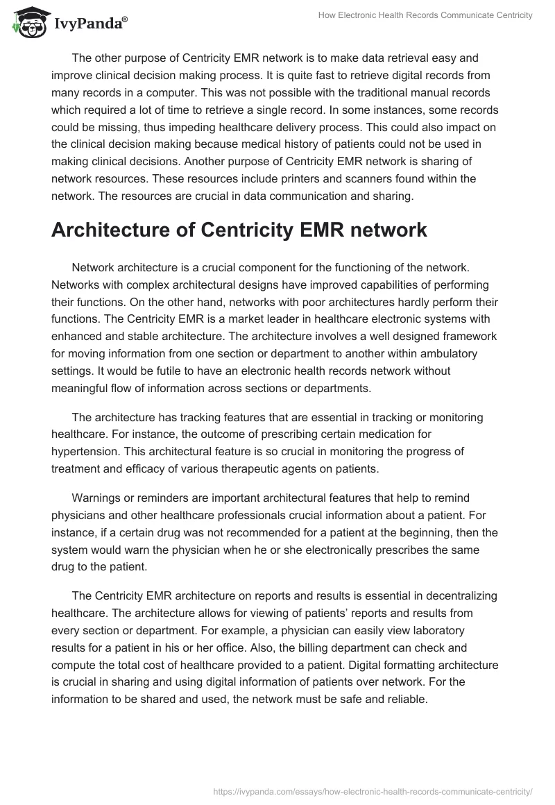 How Electronic Health Records Communicate Centricity. Page 2