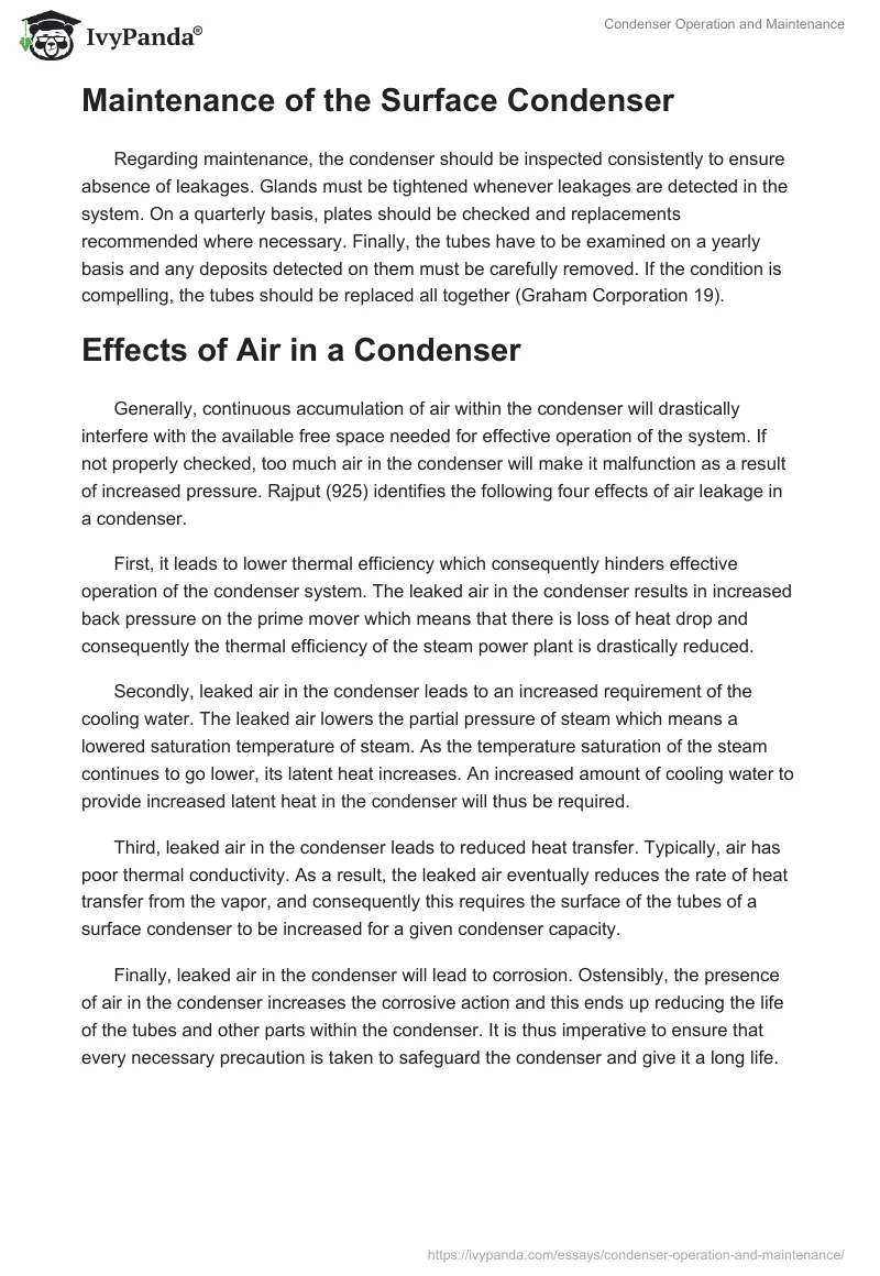 Condenser Operation and Maintenance. Page 5