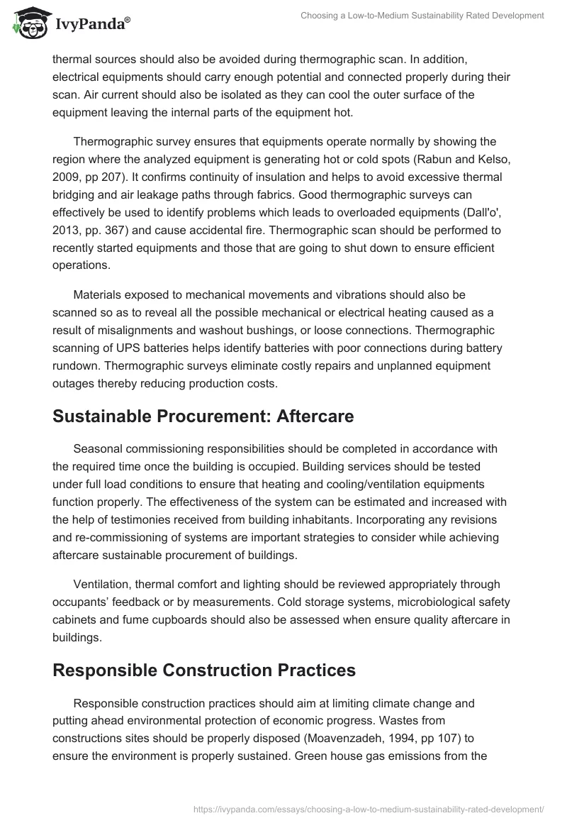 Choosing a Low-to-Medium Sustainability Rated Development. Page 3