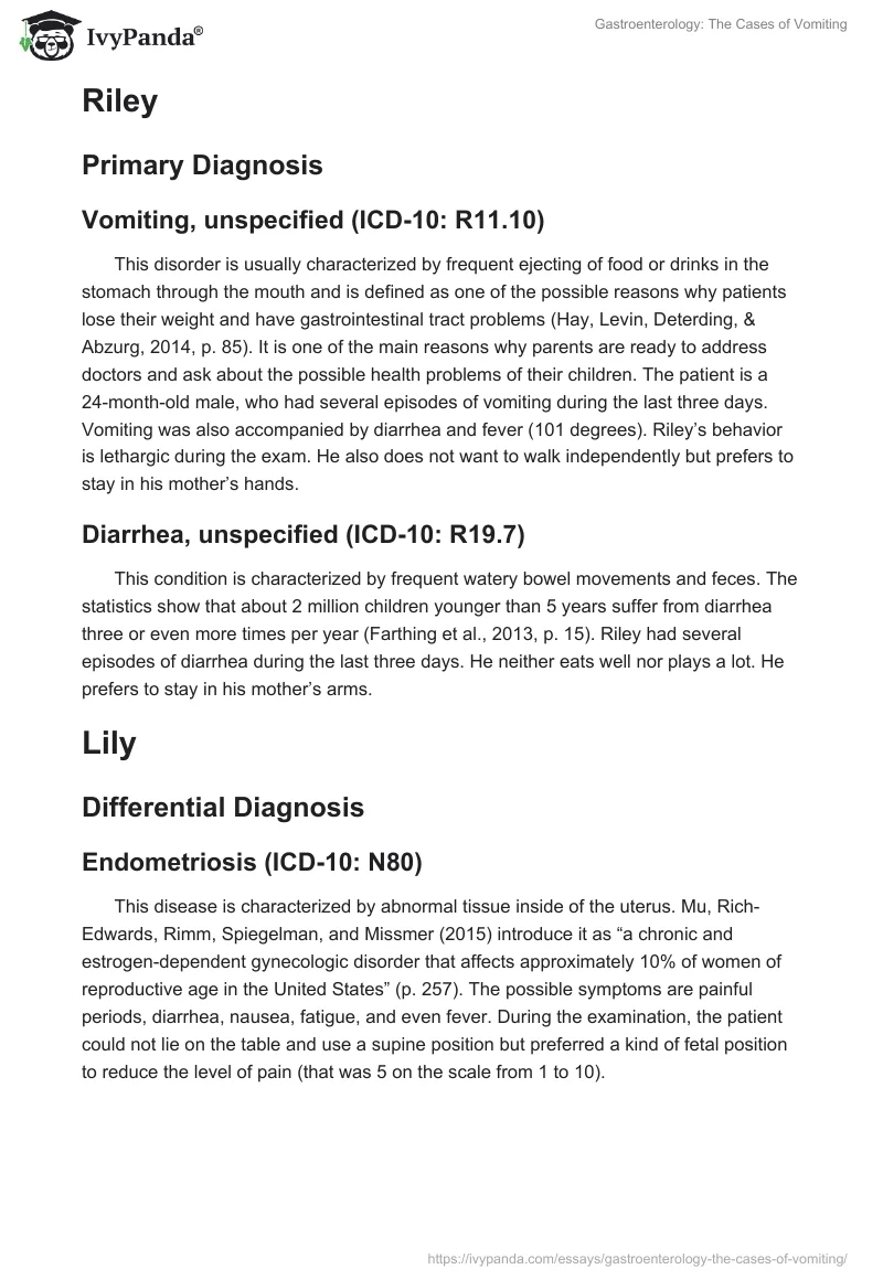 Gastroenterology: The Cases of Vomiting. Page 2
