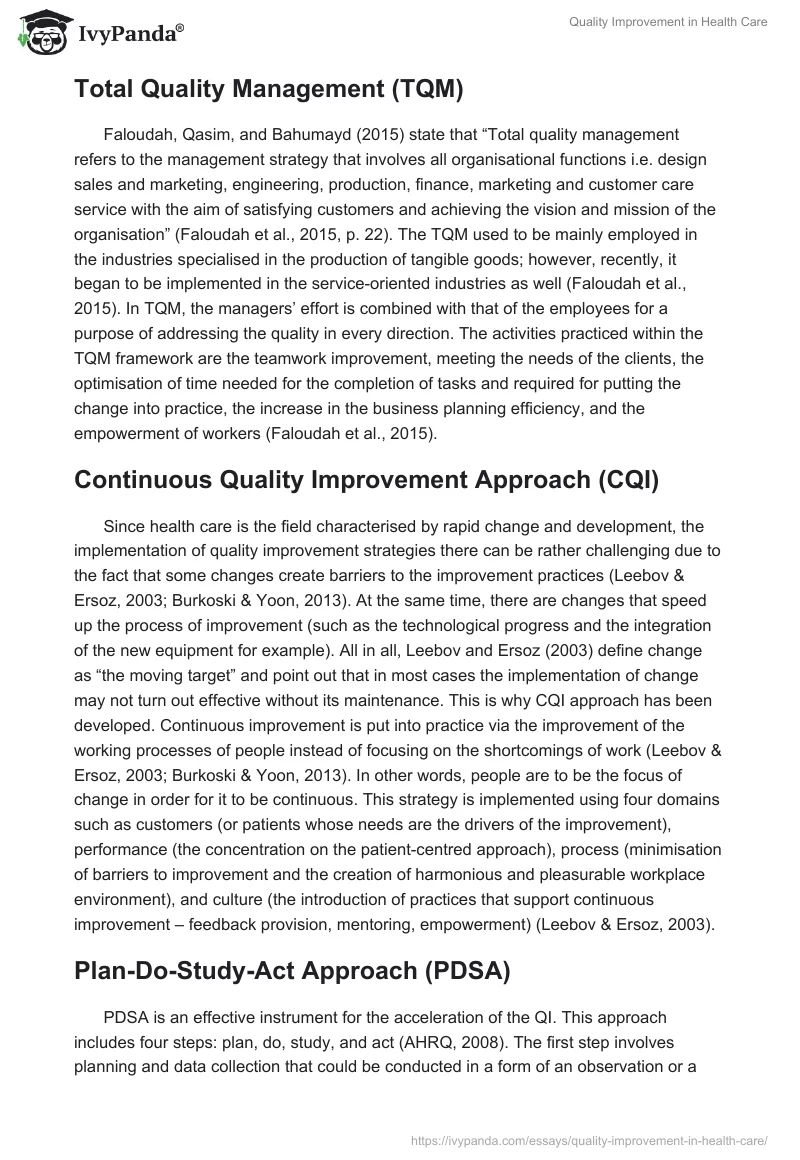 Quality Improvement in Health Care. Page 3