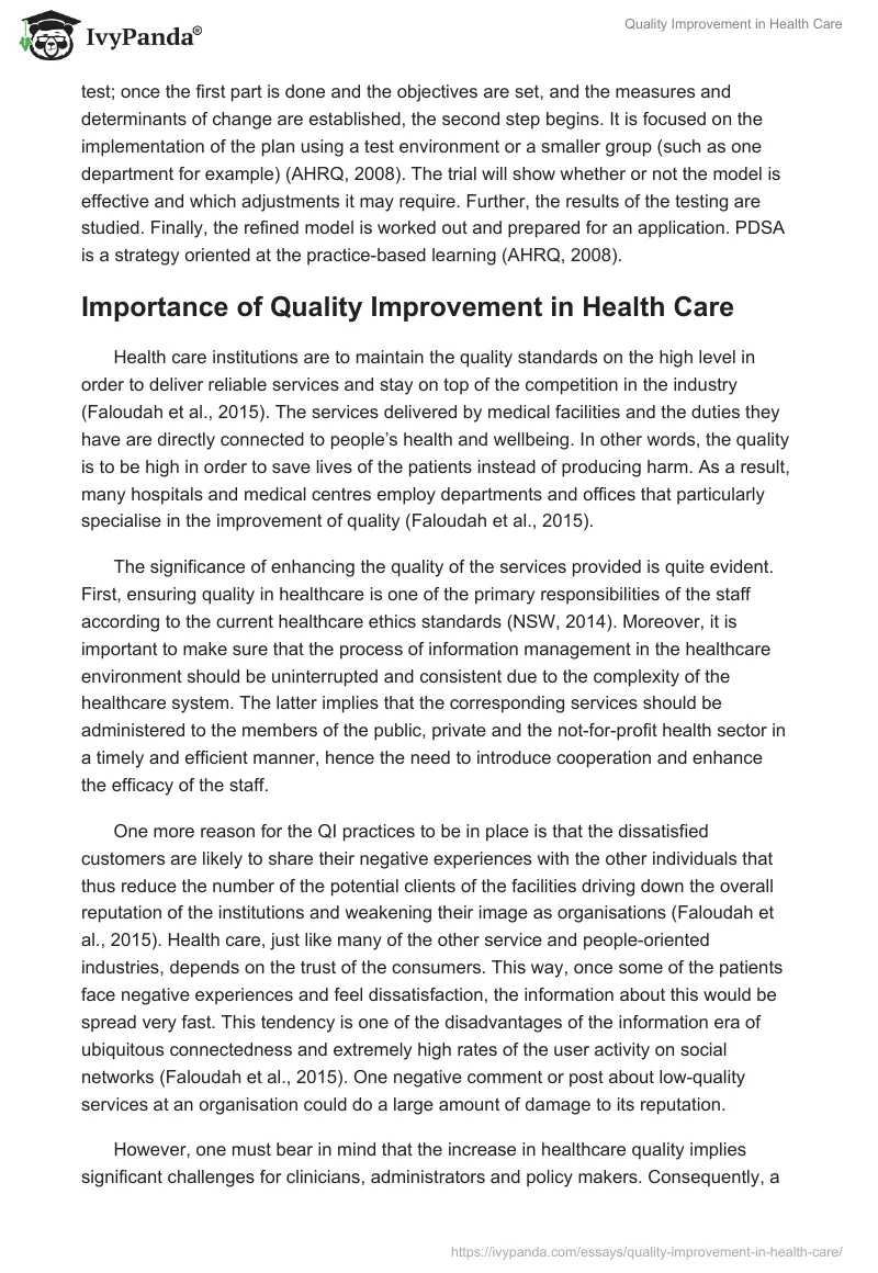 Quality Improvement in Health Care. Page 4