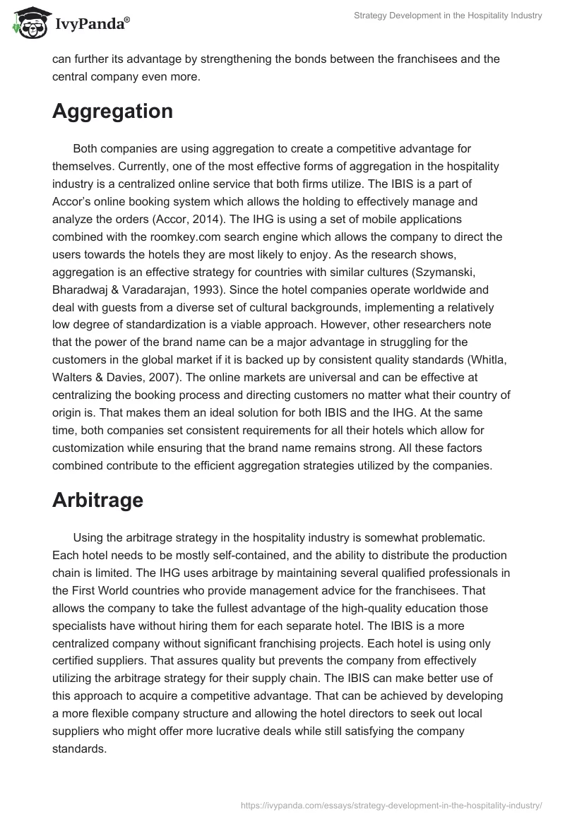 Strategy Development in the Hospitality Industry. Page 2