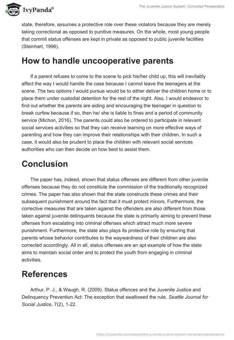 The Juvenile Justice System: Corrected Perpetrators. Page 3