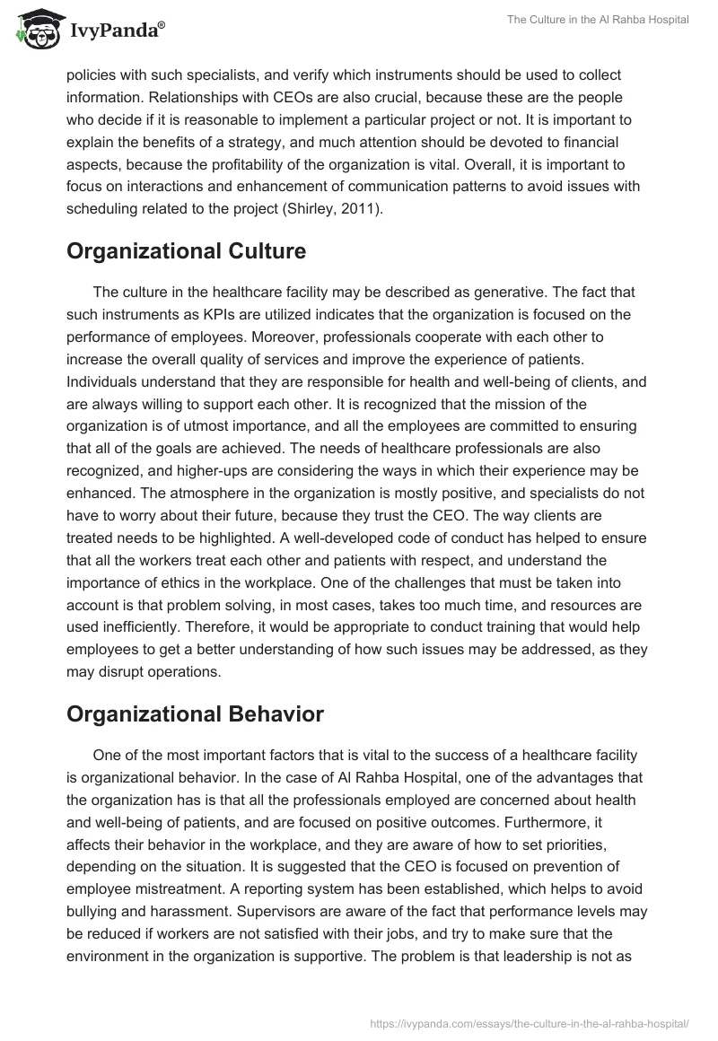 The Culture in the Al Rahba Hospital. Page 2