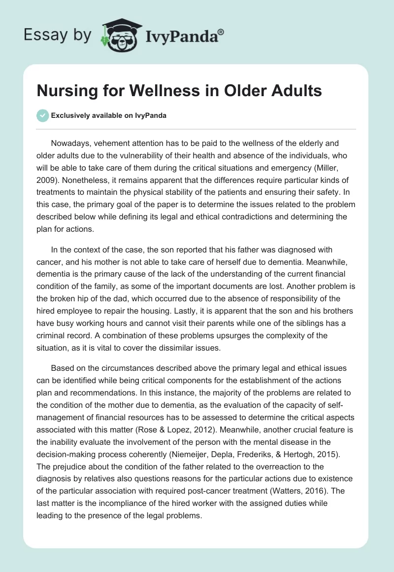 Nursing for Wellness in Older Adults. Page 1
