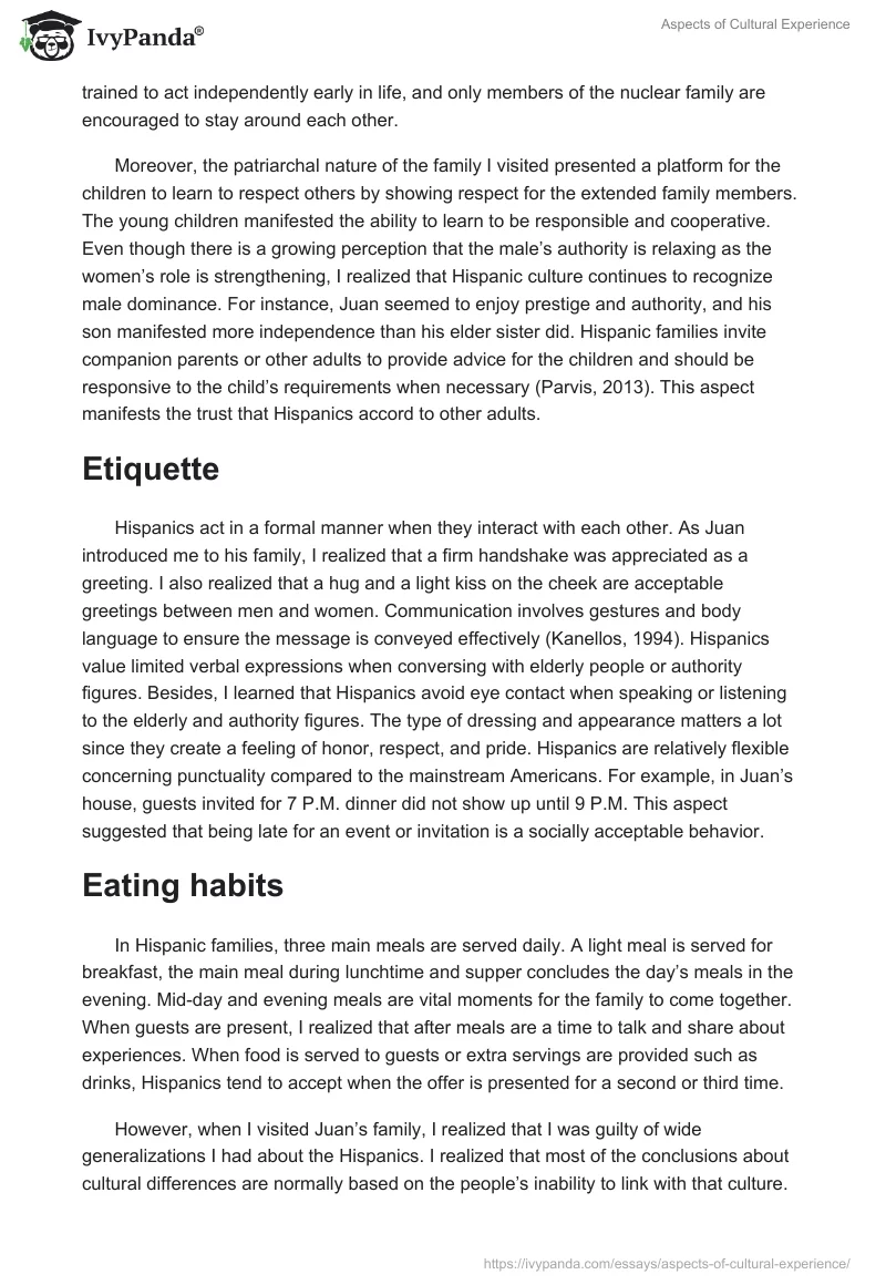 Aspects of Cultural Experience. Page 3