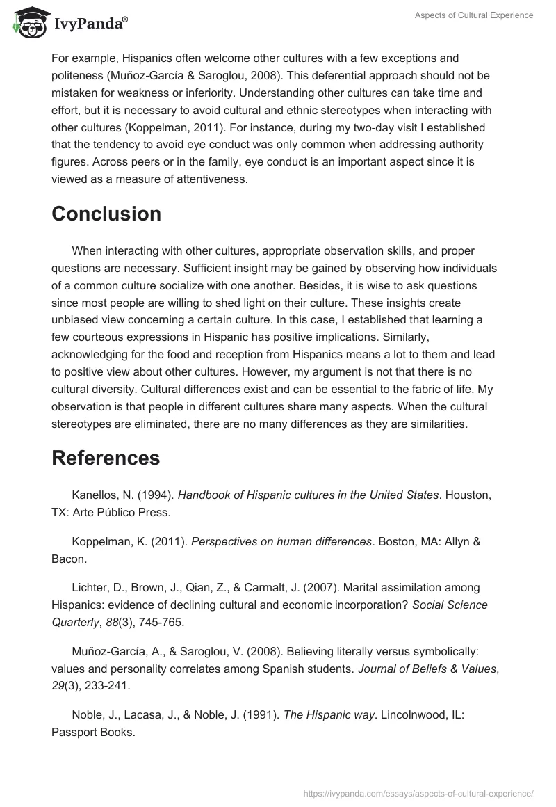 Aspects of Cultural Experience. Page 4