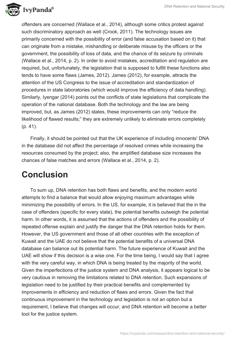 DNA Retention and National Security. Page 3