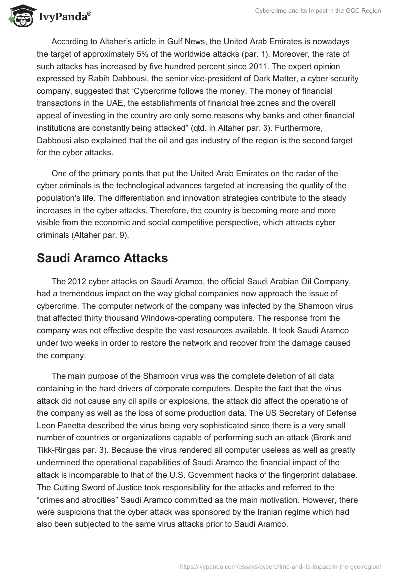 Cybercrime and Its Impact in the GCC Region. Page 5