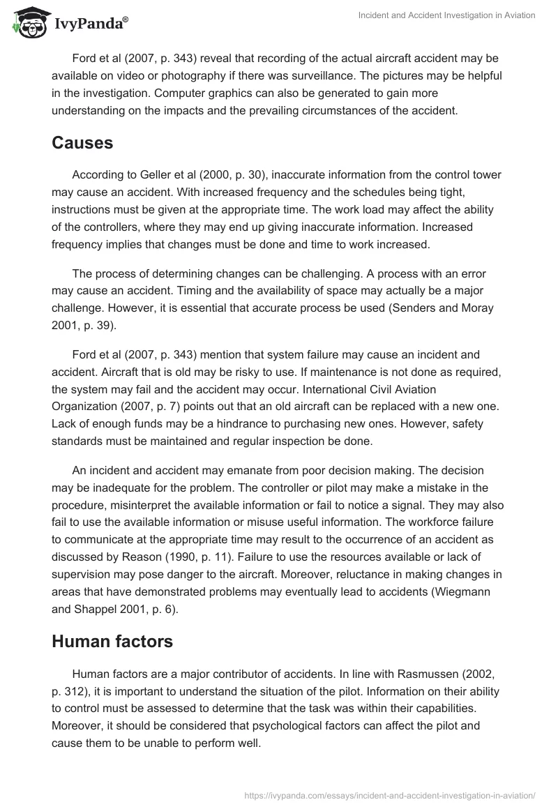 Incident and Accident Investigation in Aviation. Page 4