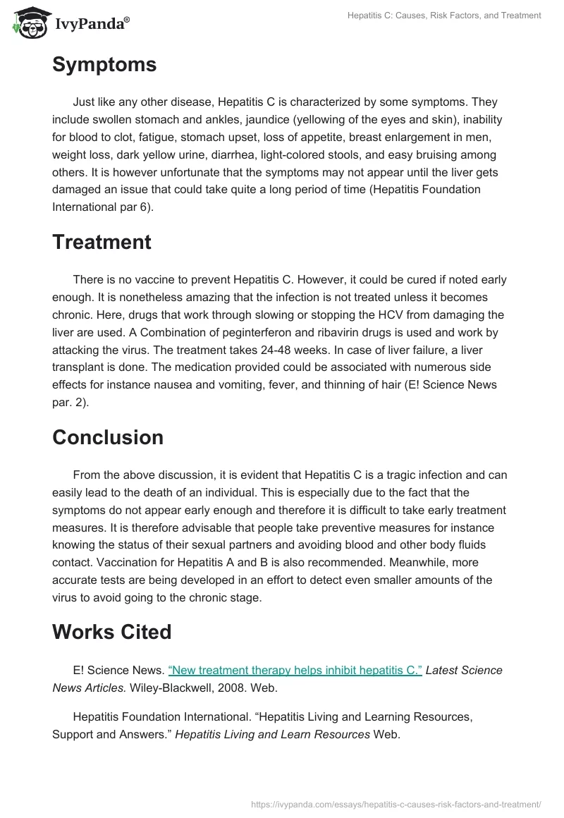 Hepatitis C: Causes, Risk Factors, and Treatment. Page 2