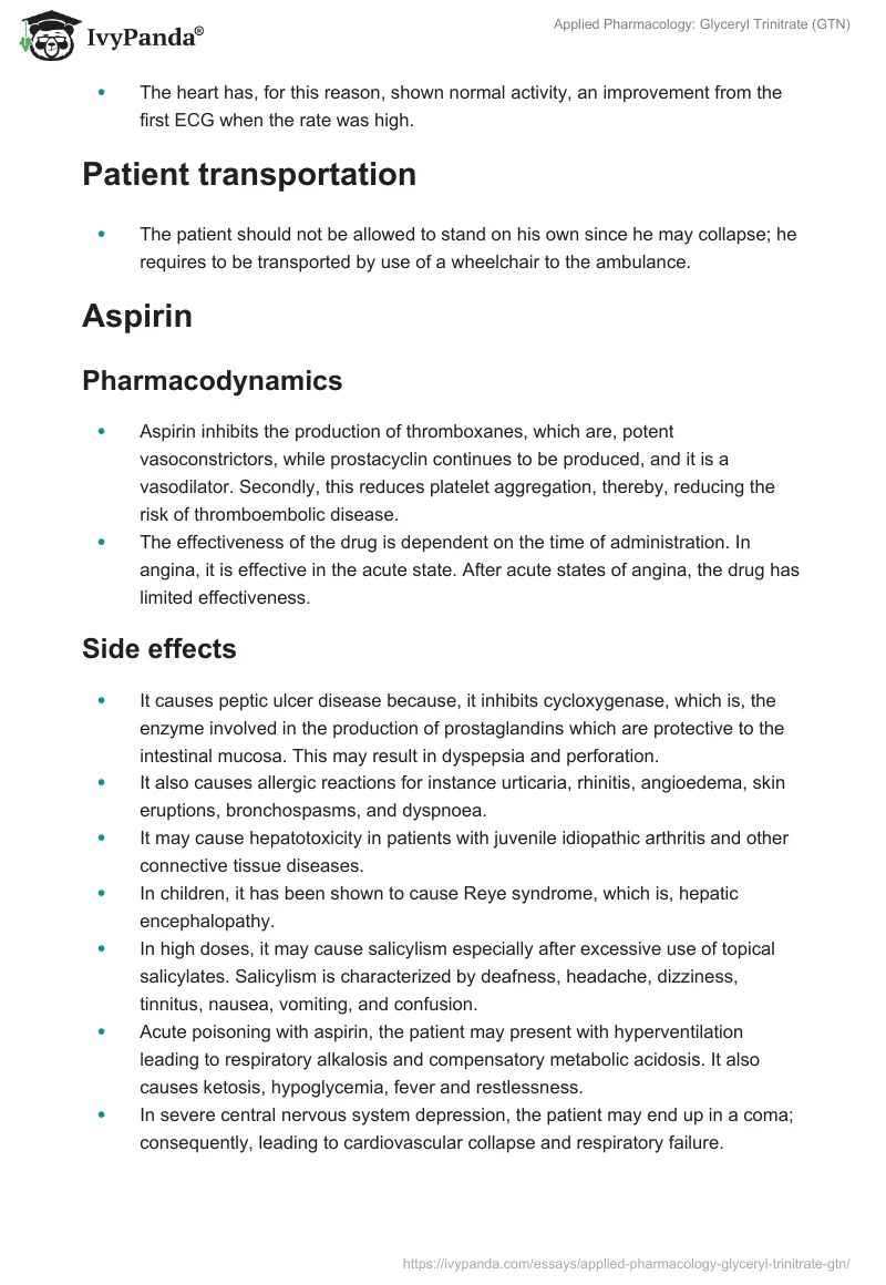 Applied Pharmacology: Glyceryl Trinitrate (GTN). Page 3
