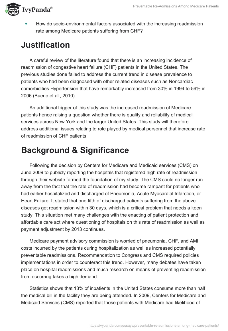 Preventable Re-Admissions Among Medicare Patients. Page 2