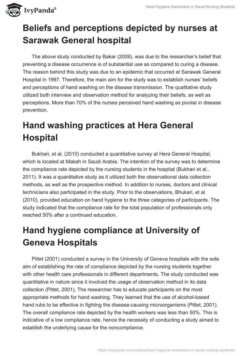 Hand Hygiene Awareness in Saudi Nursing Students. Page 4