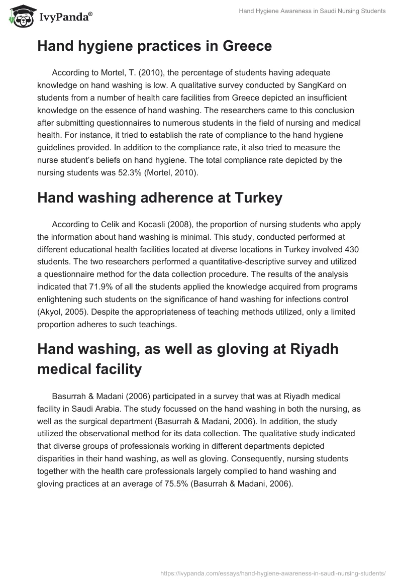 Hand Hygiene Awareness in Saudi Nursing Students. Page 5
