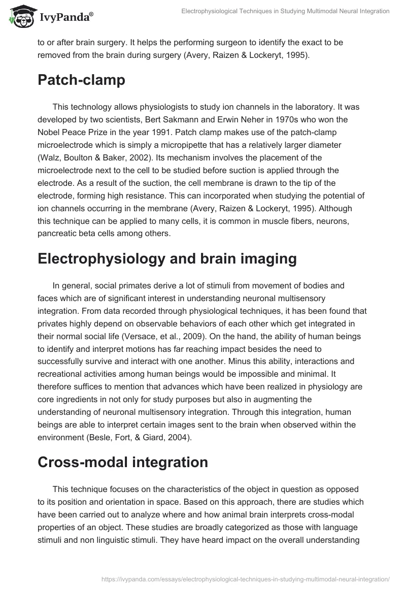 Electrophysiological Techniques in Studying Multimodal Neural Integration. Page 3