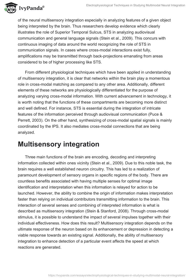 Electrophysiological Techniques in Studying Multimodal Neural Integration. Page 4