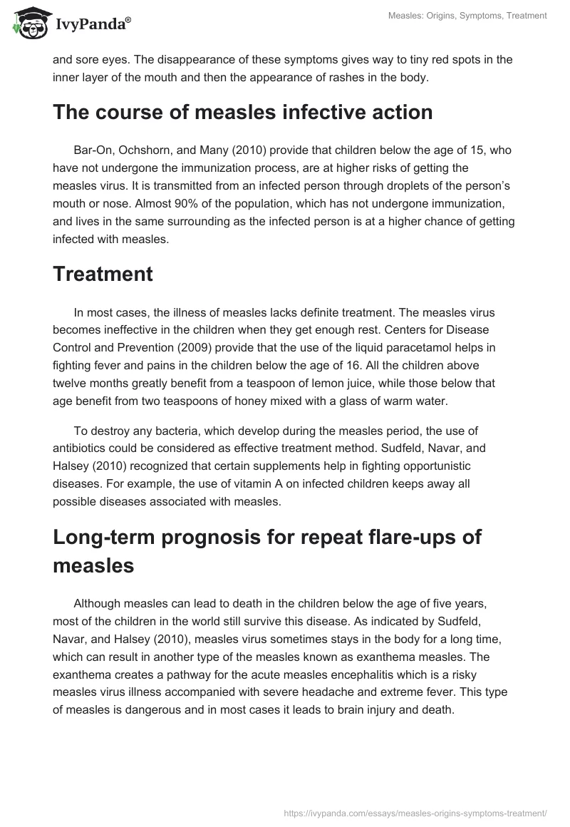 Measles: Origins, Symptoms, Treatment. Page 2