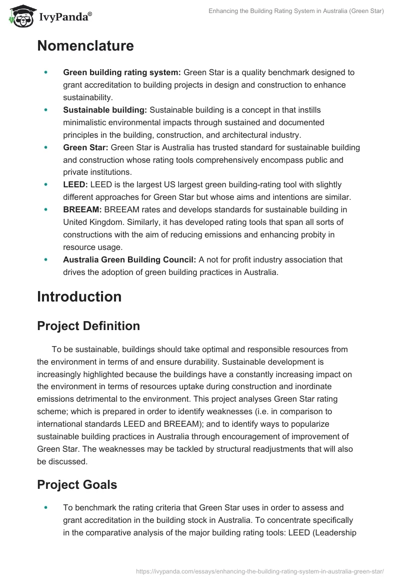 Enhancing the Building Rating System in Australia (Green Star). Page 2