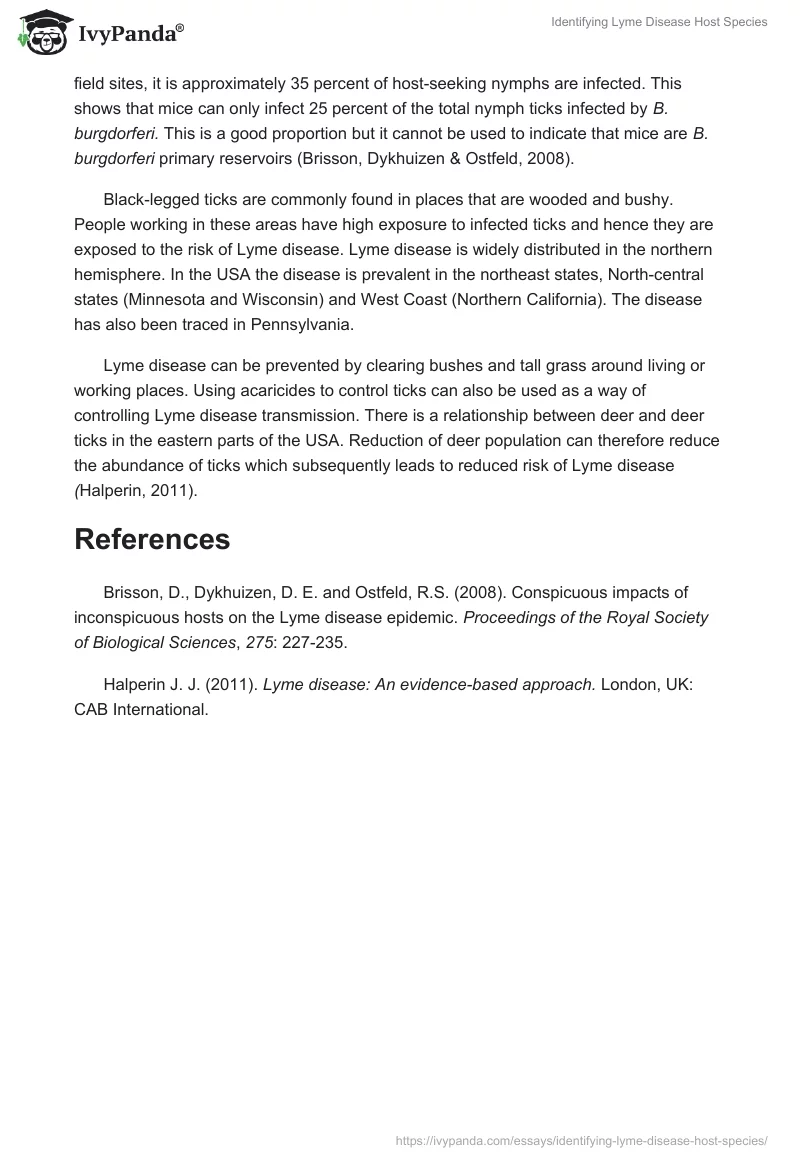 Identifying Lyme Disease Host Species. Page 2